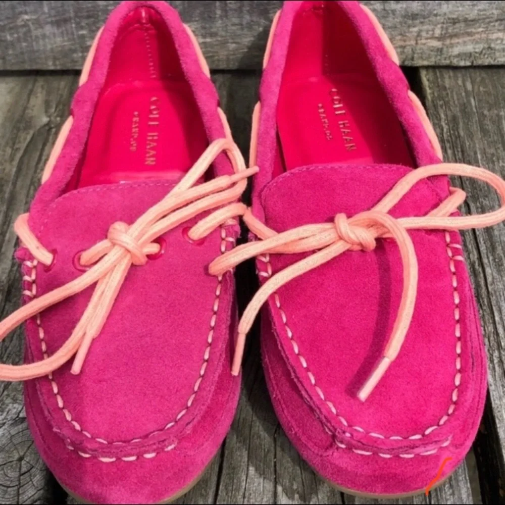 Cole Haan 3.5 Hot Pink Suede Moccasins! NEW!